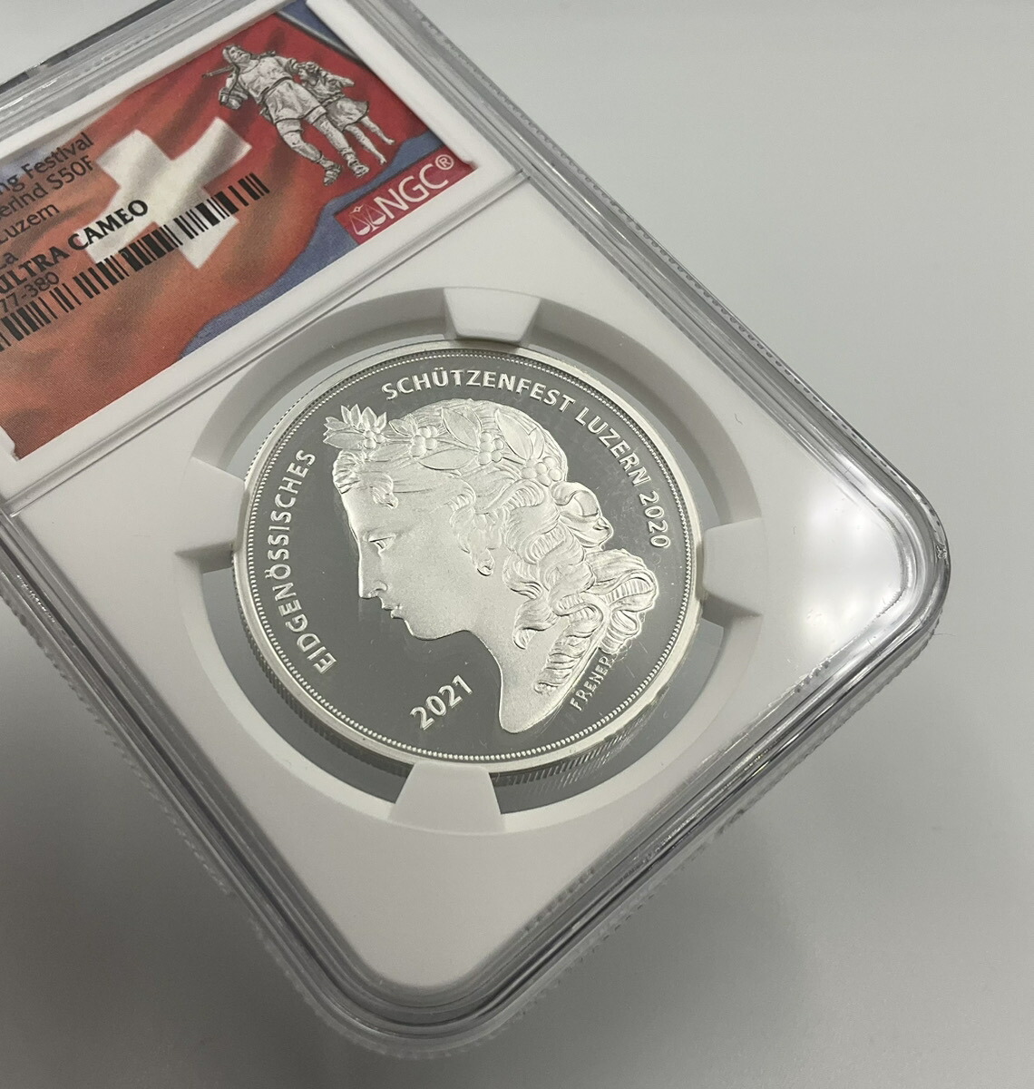 楽天市場】2021年 スイス 現代射撃祭 ルツェルン 50フラン 銀貨 NGC社