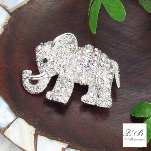 楽天市場】ブローチ/(象ぞう)きらきらオーロララインストーン象