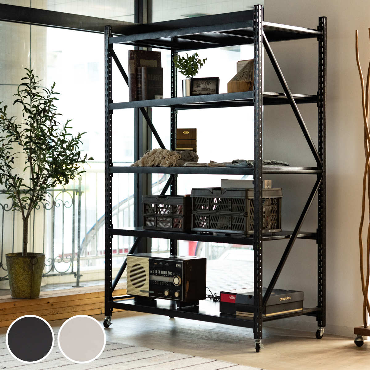 楽天市場】スチールラック 4段 深型 キャスター付 ボルトレス RALD 幅