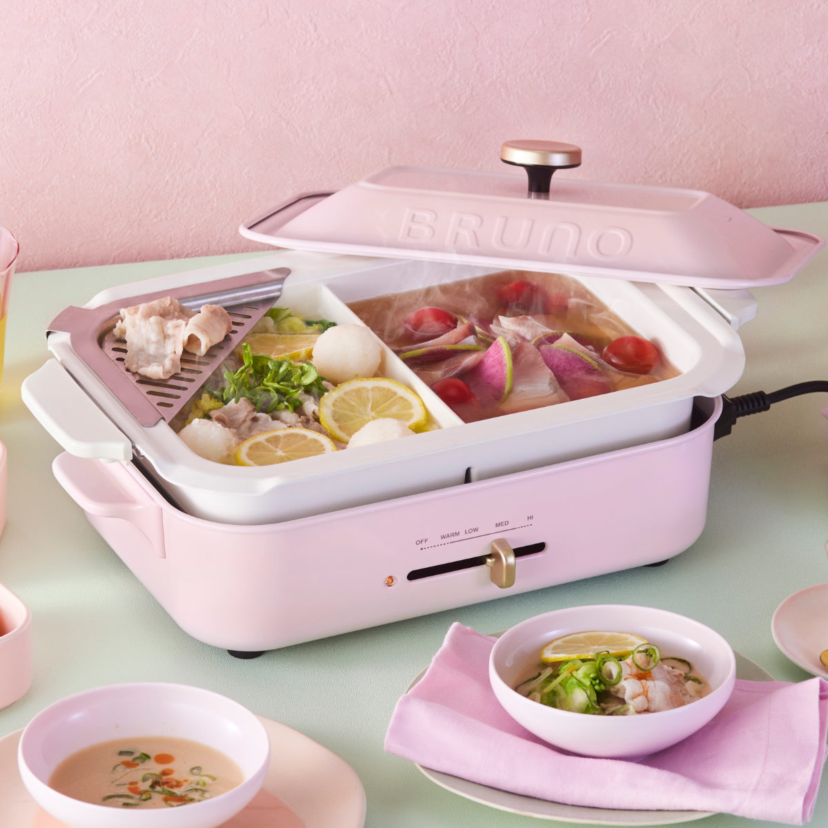 楽天市場】BRUNO 仕切り鍋 コンパクトホットプレート用 セラミック