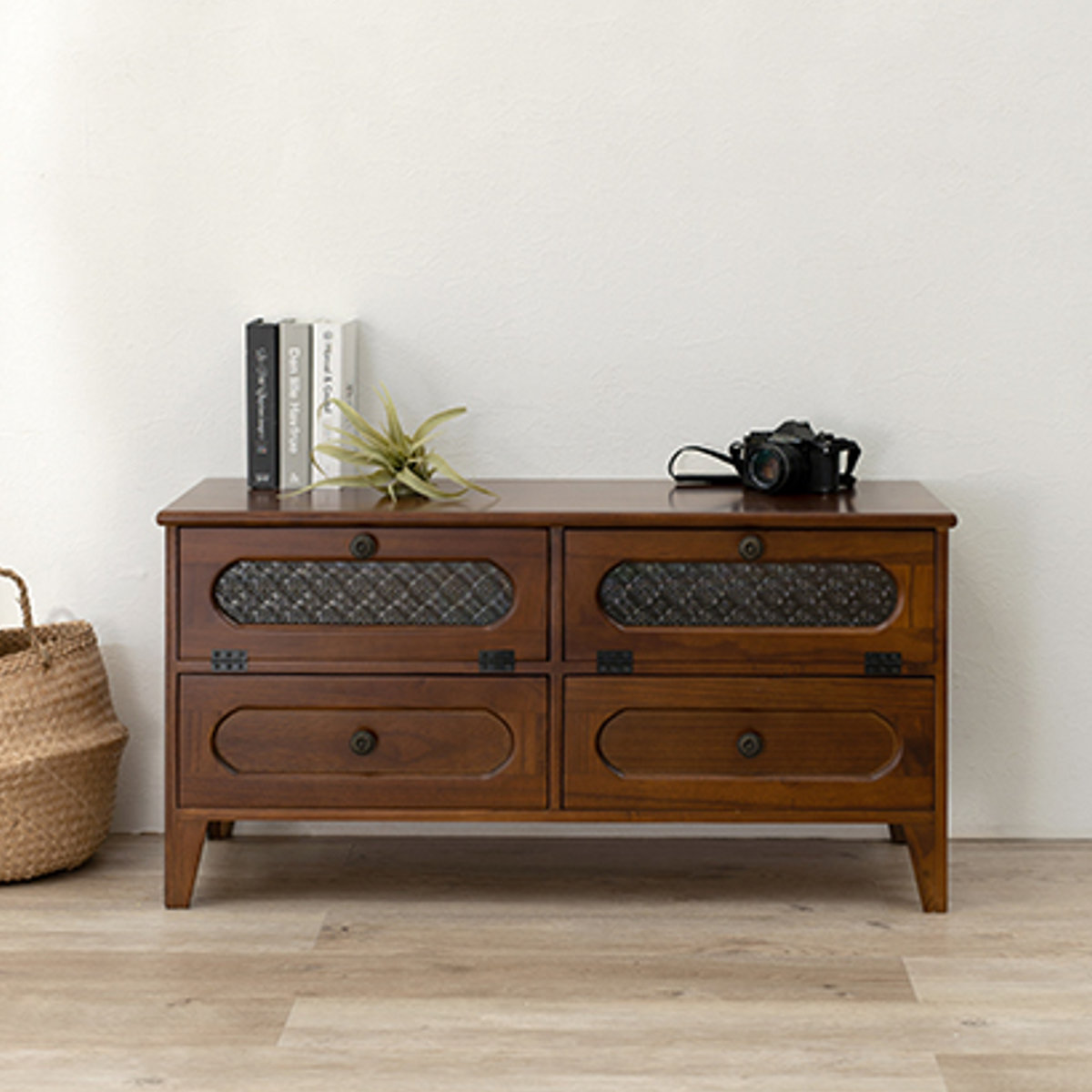 楽天市場】テレビ台 ローボード TV台 アンティーク調 フラップダウン扉