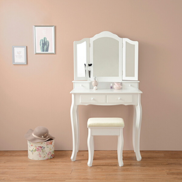 極美品）ラタンドレッサー スツール 鏡台 椅子 化粧台 家具 Amazon