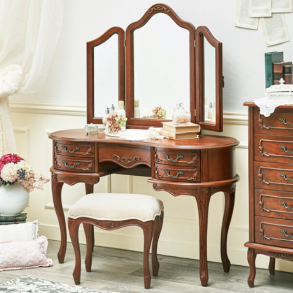 木製三面鏡ドレッサー ドレッサー アンティーク 木製 猫脚 楽天市場