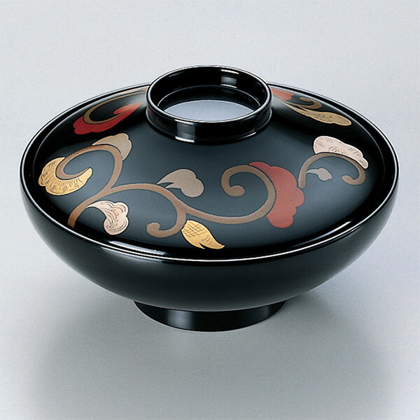 古美術実用可能長命富貴 唐草蒔絵 漆器 煮物椀 1客