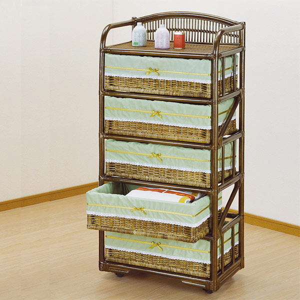 レトロ ラタン籐チェスト 家具 5段 タンス 籐 チェスト 5段」の人気