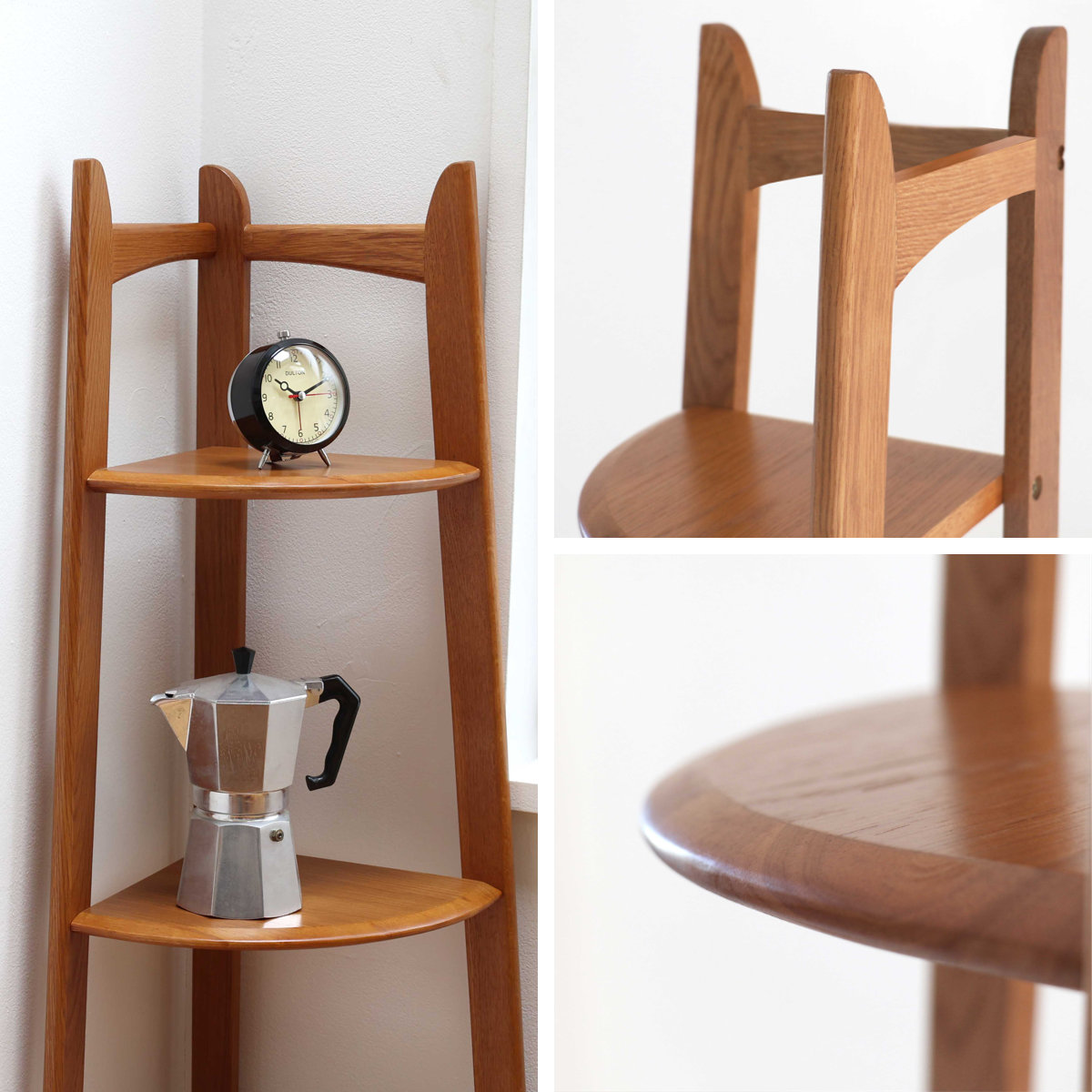 楽天市場】コーナーラック 幅35cm 4段 天然木 OAKER （ シェルフ 棚