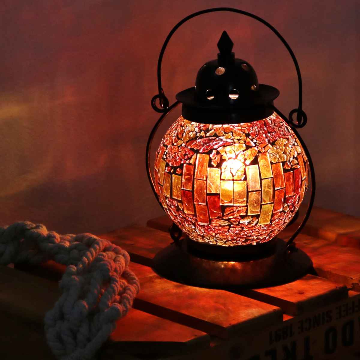 楽天市場】テーブルライト モザイクランプ クリムト ランタン型