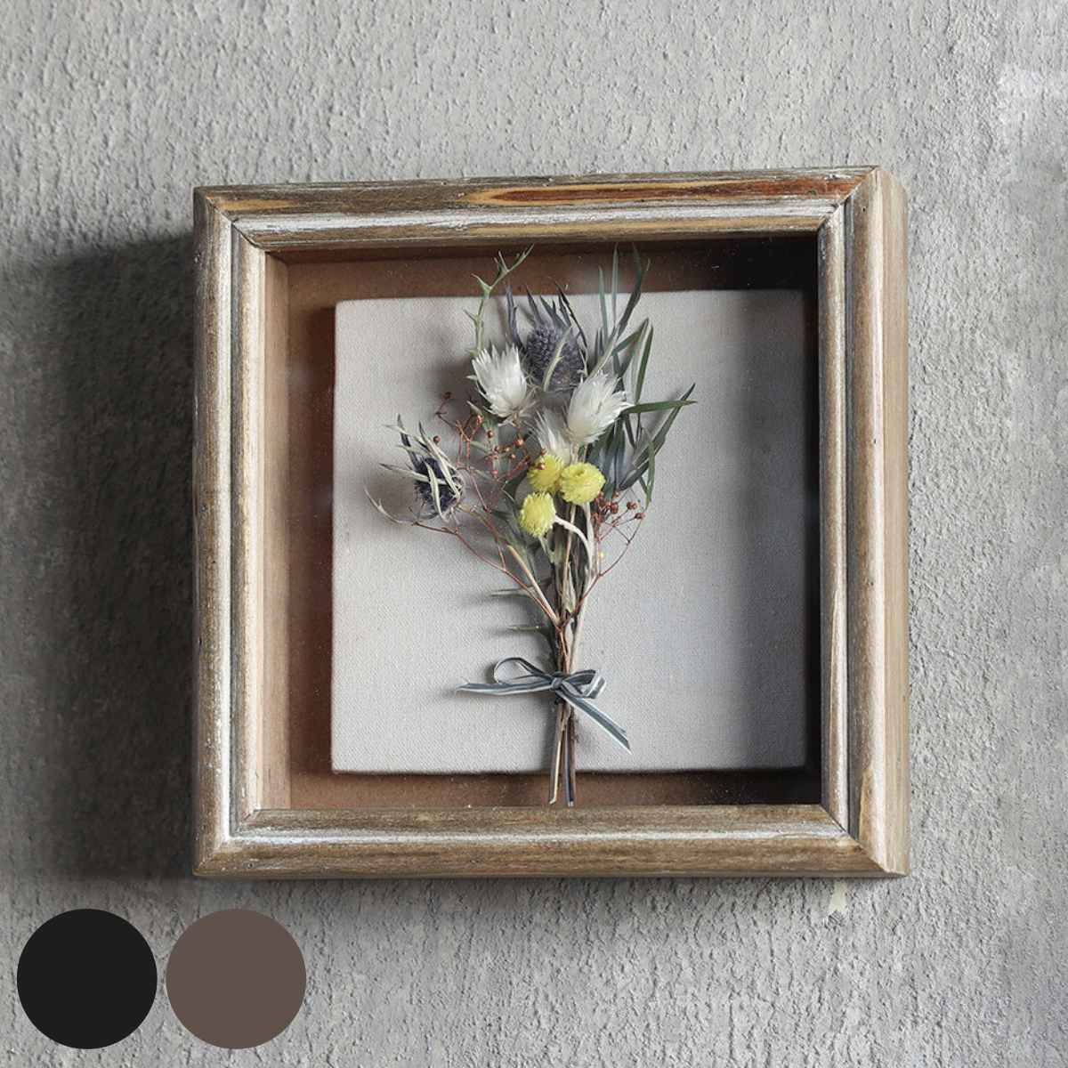 浮かし額装】ダークブラウン 木製フレーム ガラス付き 浮かし額装