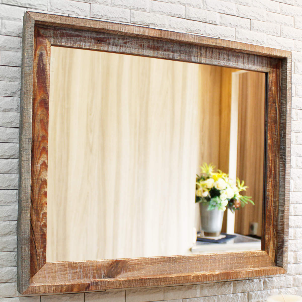 英国 ヴィンテージ 木製フレーム ウォールミラー サマー スプリング 2