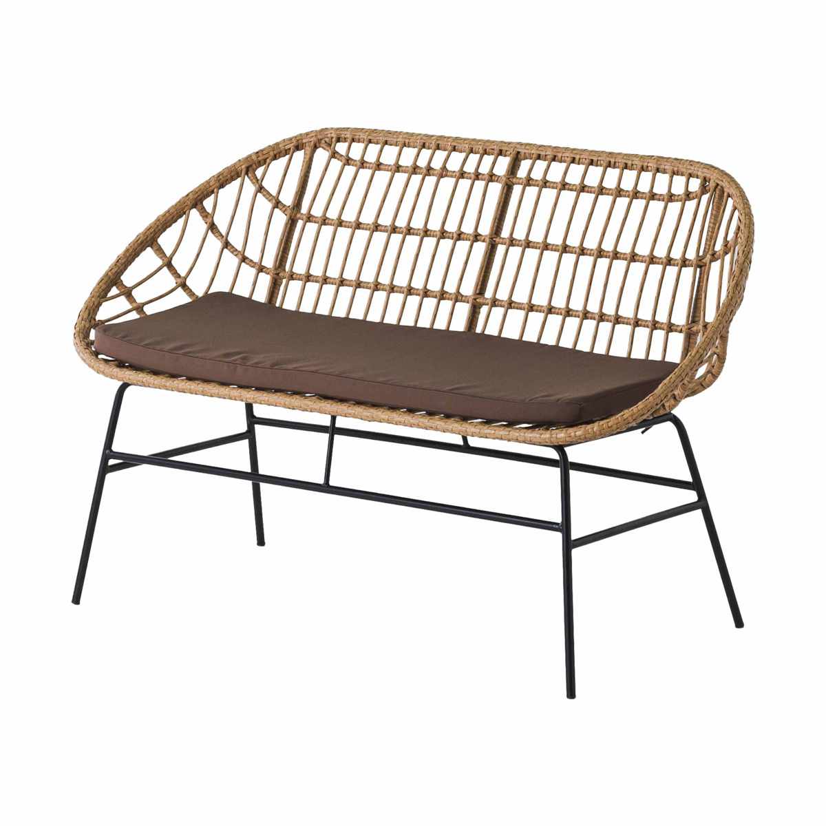 楽天市場】ベンチソファ 2人掛け ラタン調 マーレ （ ベンチ 2人掛け