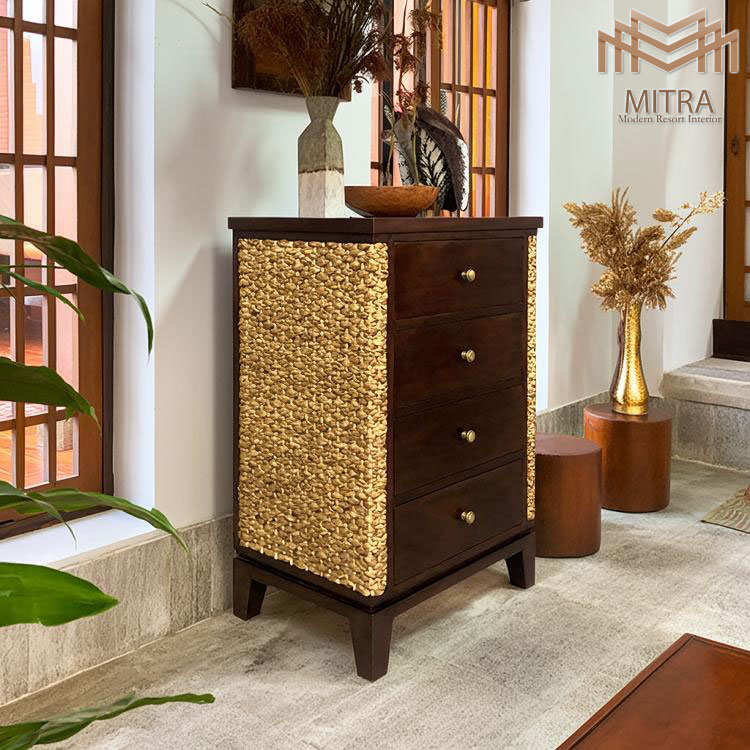 YOTHAKA ウォーターヒヤシンス チェッカーサイドテーブル アジアン家具