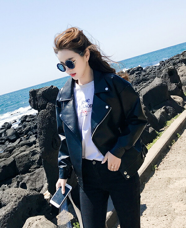 楽天市場】ライダースジャケット PUレザージャケット レディース