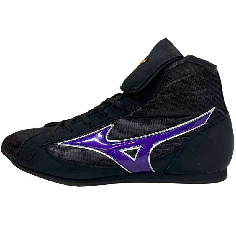 オーダーメイド Mizuno ボクシングシューズ フルスエード 黒 紫 楽天