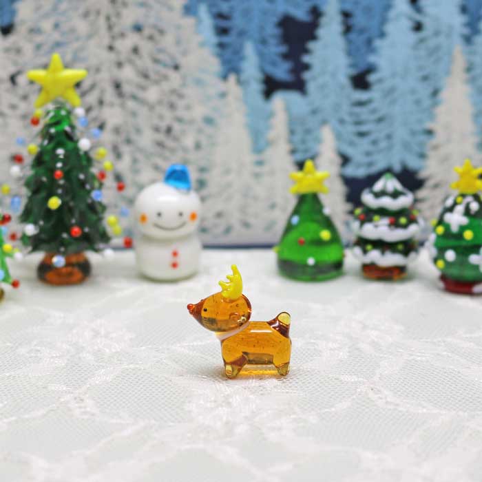 楽天市場】ガラス細工 トナカイさん(小)クリスマス トナカイ 雪