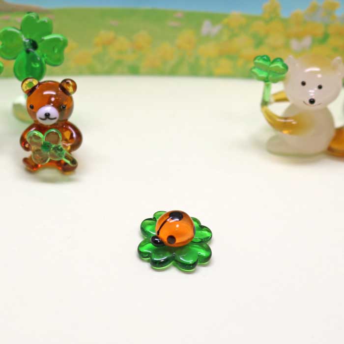 楽天市場】ガラス細工 クローバー クローバー 四つ葉 clover 植物