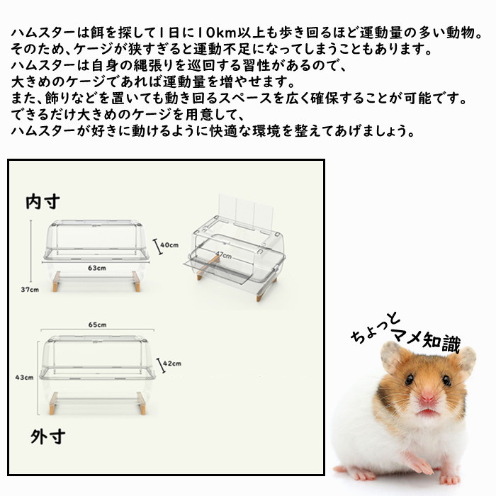 楽天市場】ハムスター 飼育ケース 木製 アクリルケース 大型 クリア