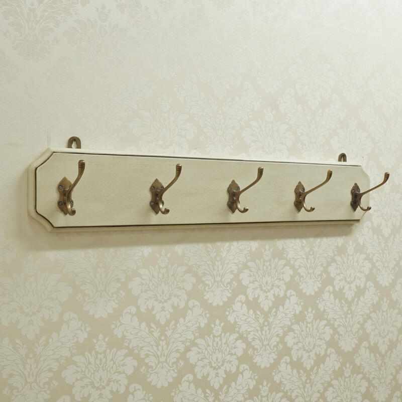 イタリア製象嵌細工 衣類かけ ハンガーフック 壁掛け 木製花柄