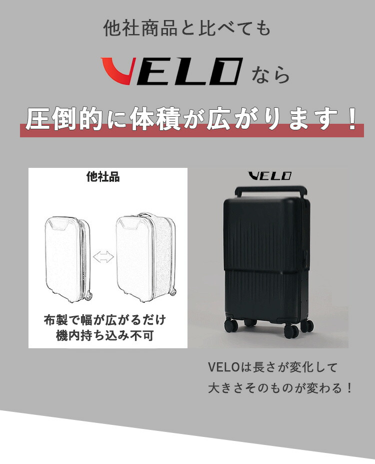 楽天市場】【5000円OFFクーポン】VELO 3サイズ変形 拡張式ハードスーツ
