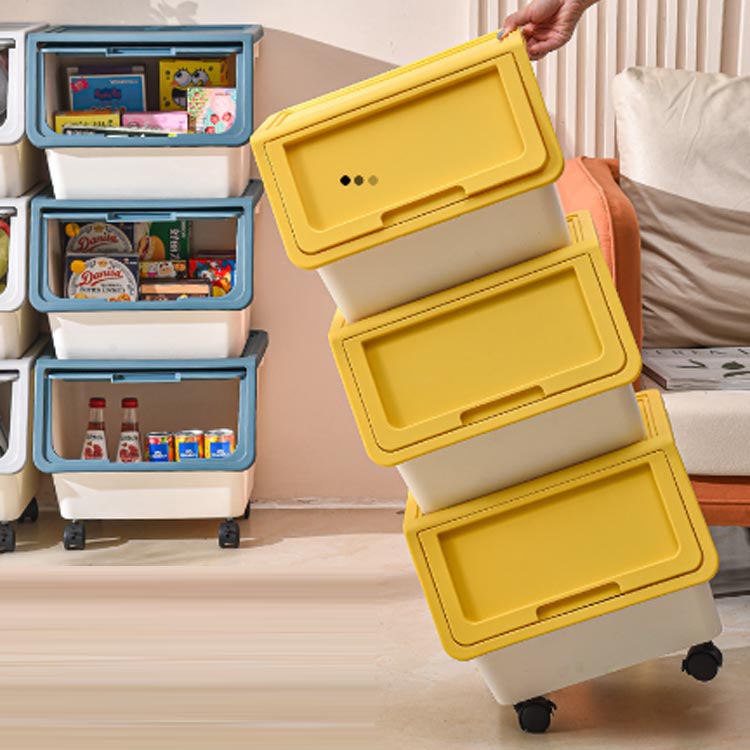 楽天市場】収納ボックス フタ付き 前開き 深型 2個セット キャスター