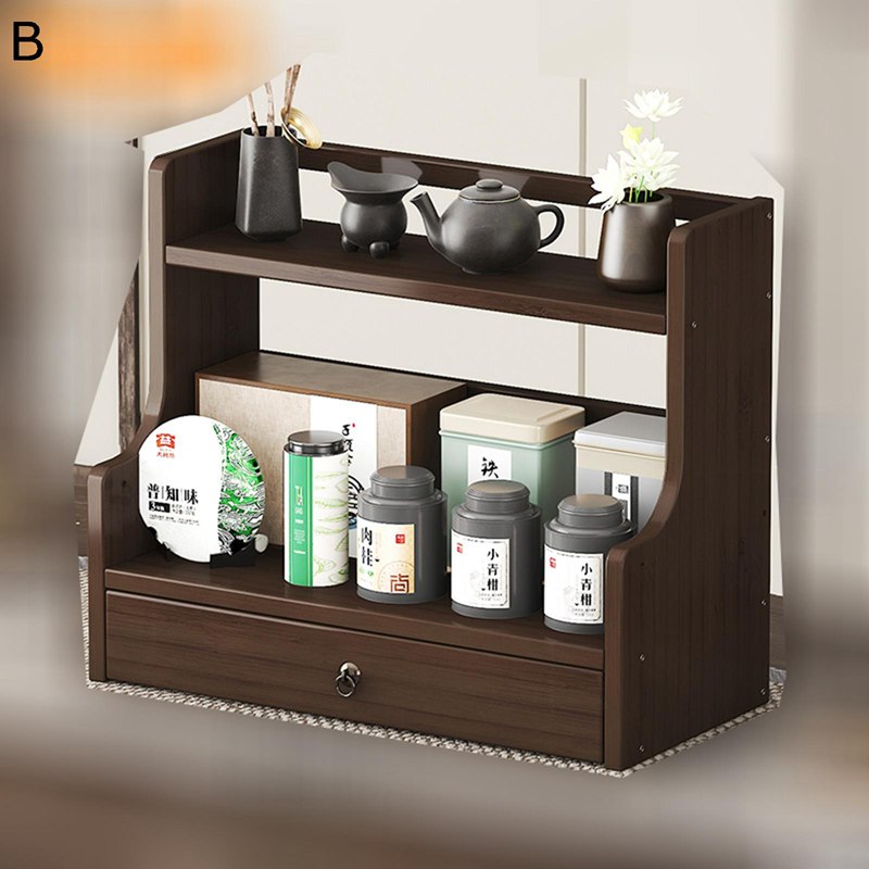 楽天市場】ホルダー茶器収納棚 卓上収納ラック 引き出し付き