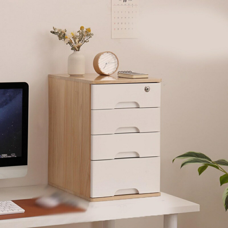 楽天市場】鍵付き 引き出し 木製 収納ボックス 大容量 木目調