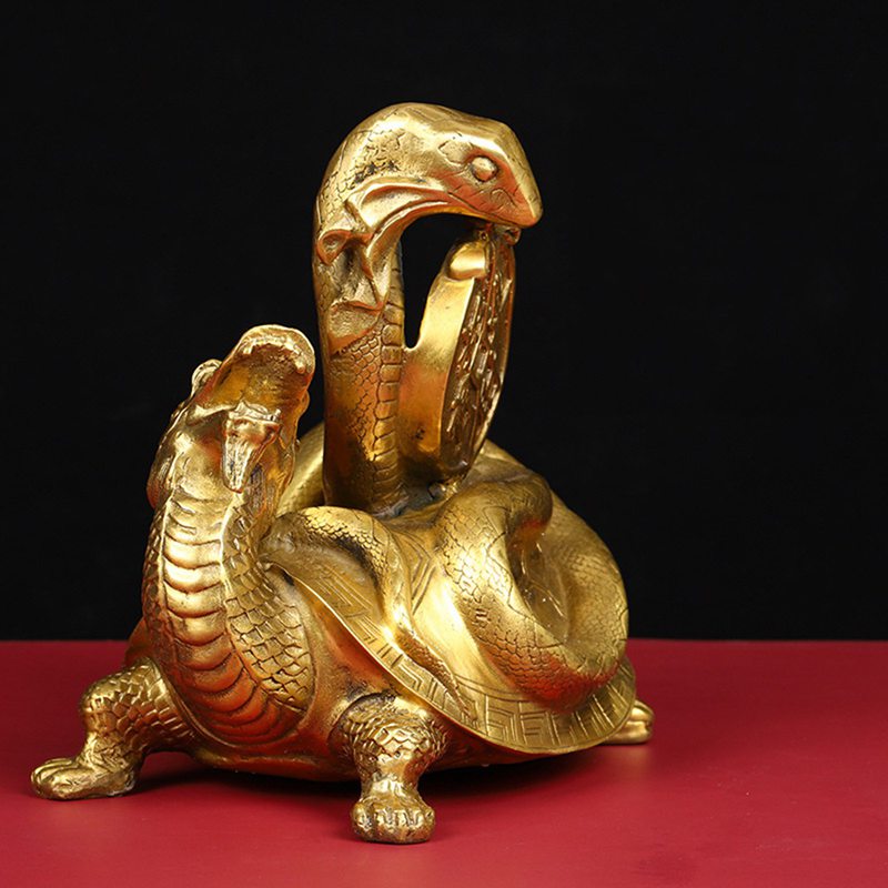 楽天市場】風水グッズ 四神獣 玄武 置物 銅製 霊獣 龍亀 ヘビ 金運
