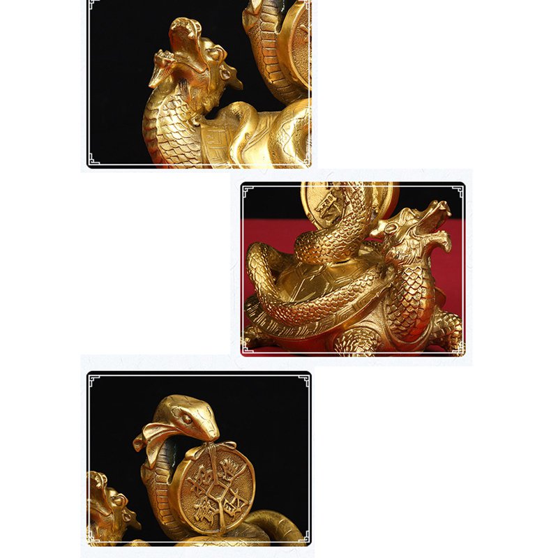 楽天市場】風水グッズ 四神獣 玄武 置物 銅製 霊獣 龍亀 ヘビ 金運