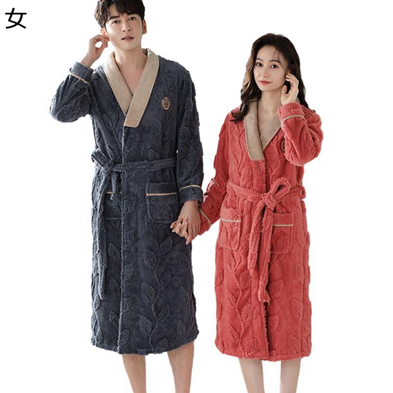 楽天市場】フランネル カップルバスローブ お風呂上り ガウン