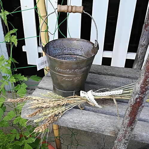 楽天市場】ブリキのアンティークバケツ プランター【鉢カバー