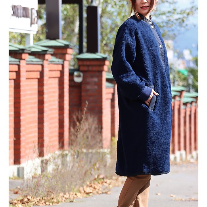 セオリーリュクス テディベア コート ボアコート ネイビー theory luxe