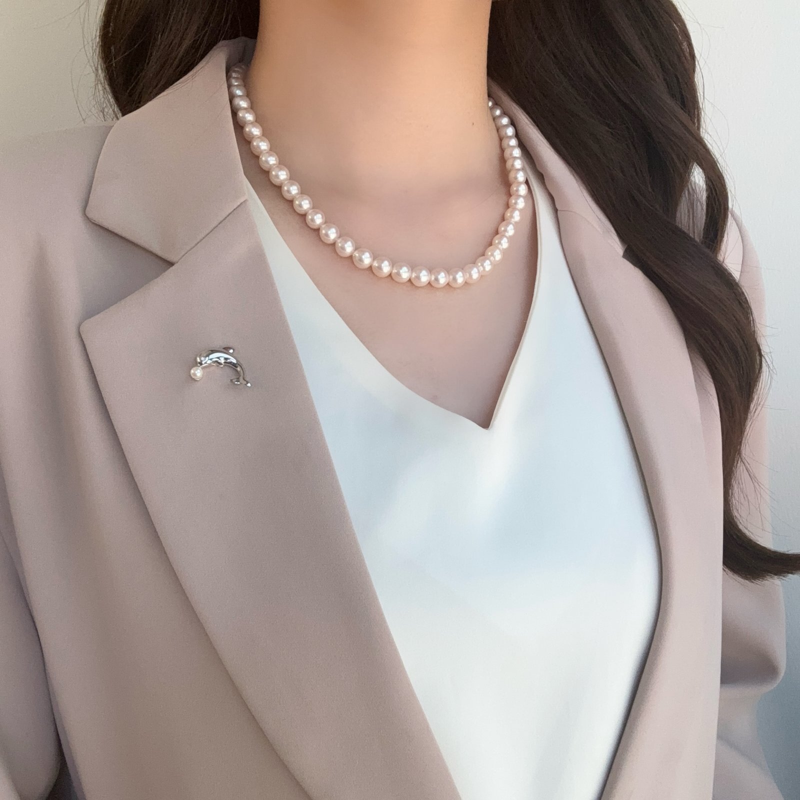 楽天市場】アコヤ真珠 ピンブローチ イルカモチーフ 4-4.5mm