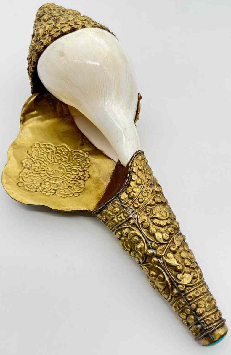 ◇チベット密教法具 法螺貝（シャンカ）・ハヌマーン 1 チベット密教法