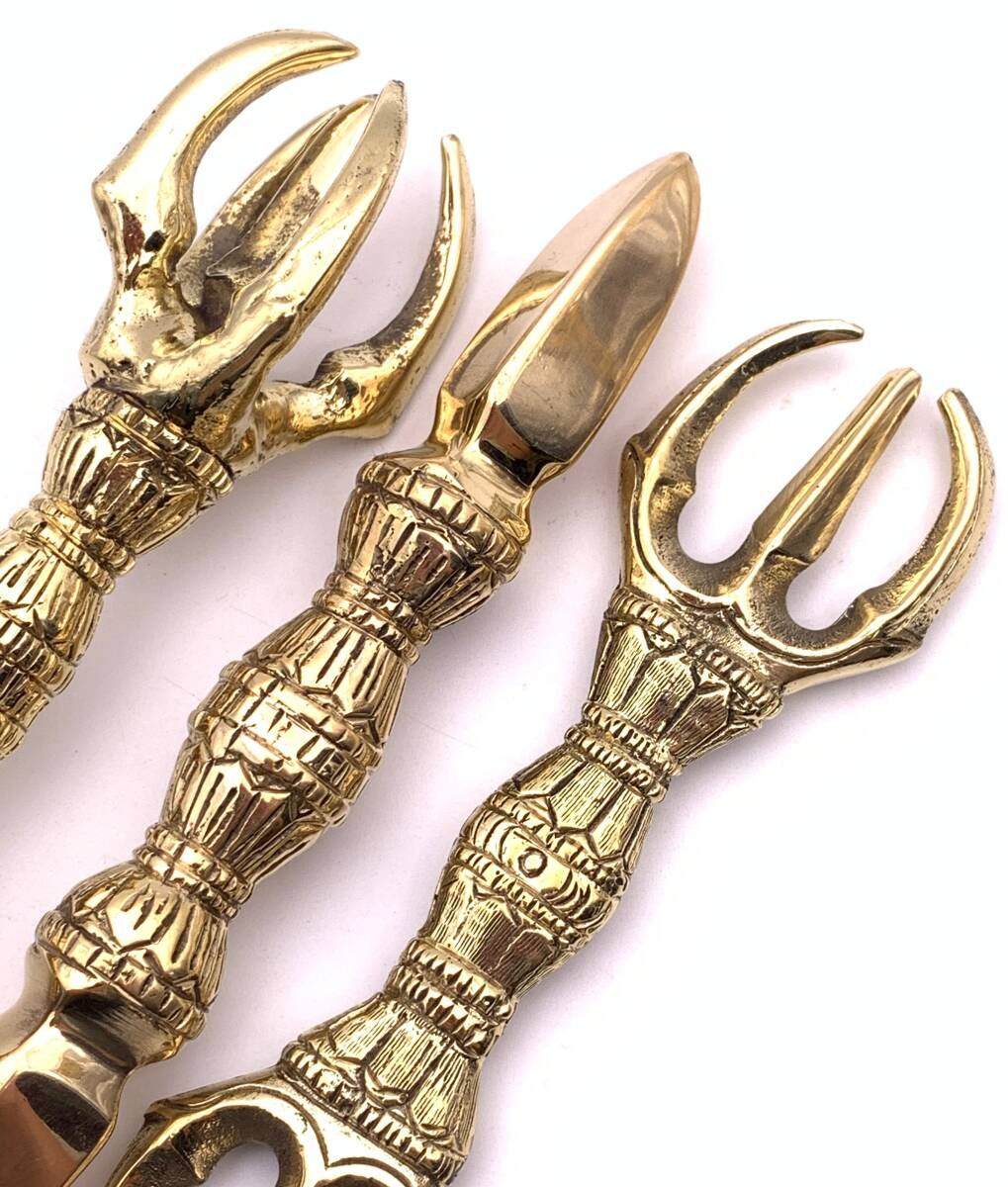 楽天市場】◇チベット密教法具金剛杵セット◇独鈷杵&三鈷杵&五鈷杵