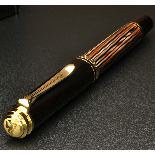Pelikan400茶縞18K750万年筆字幅B吸入式 Pelikan400茶縞18K750万年筆字
