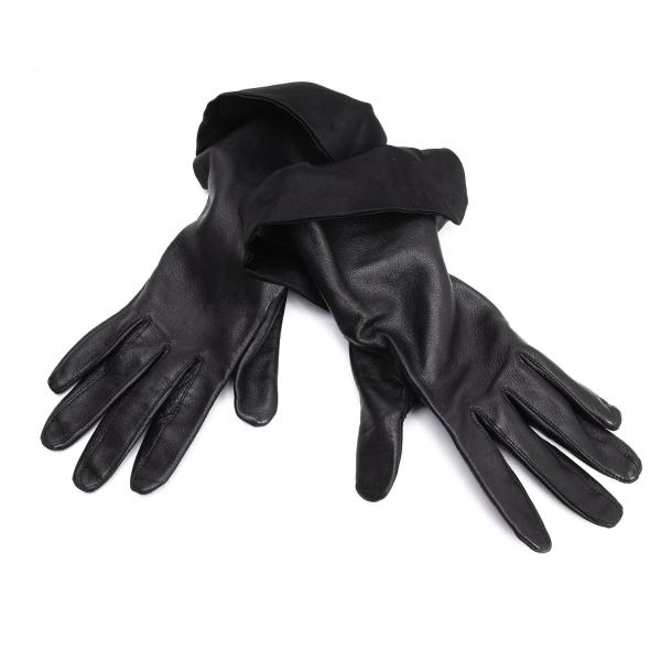 よる・ロングレザーグローブ 【Yoji Yamamoto】 ブラック ロング