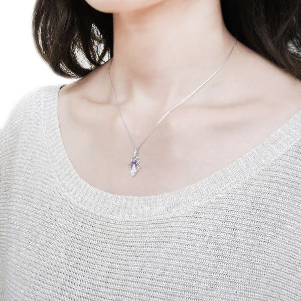 楽天市場】アメジスト ネックレス レディース シルバー 大人かわいい