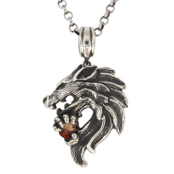 楽天市場】シルバーネックレス 狼 誕生石 メンズ ペンダント オオカミ