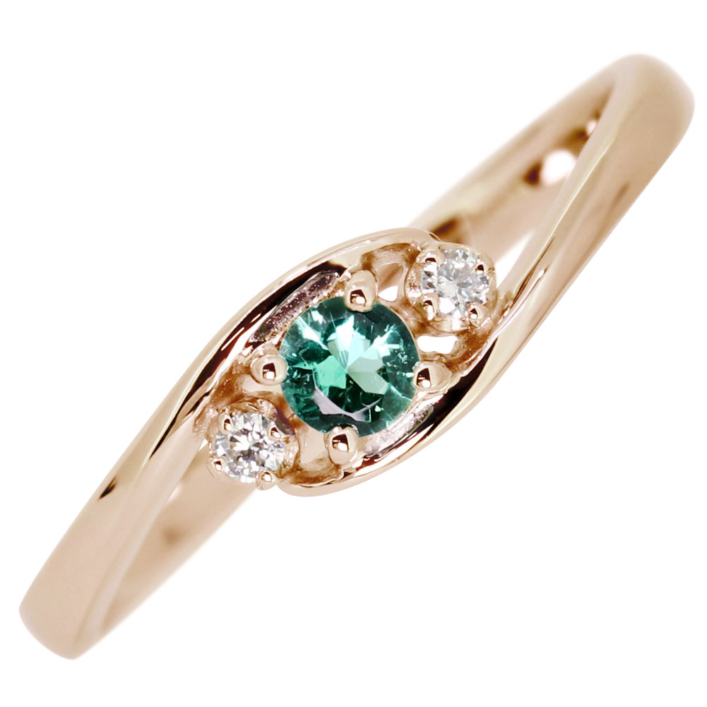 楽天市場】エメラルド 指輪 18金 婚約指輪 k18ゴールド エンゲージ