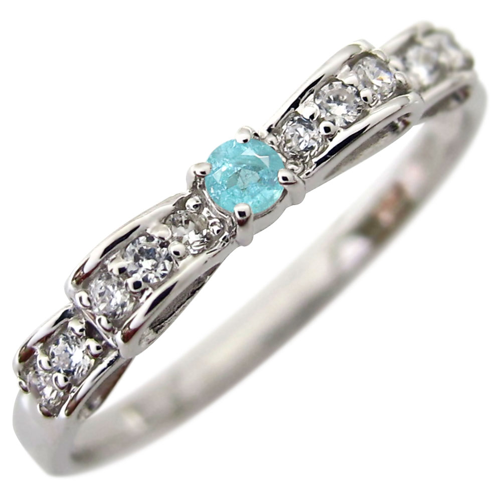 素晴らしい煌めきのリボンさん☆パライバトルマリン&アウイナイト18金