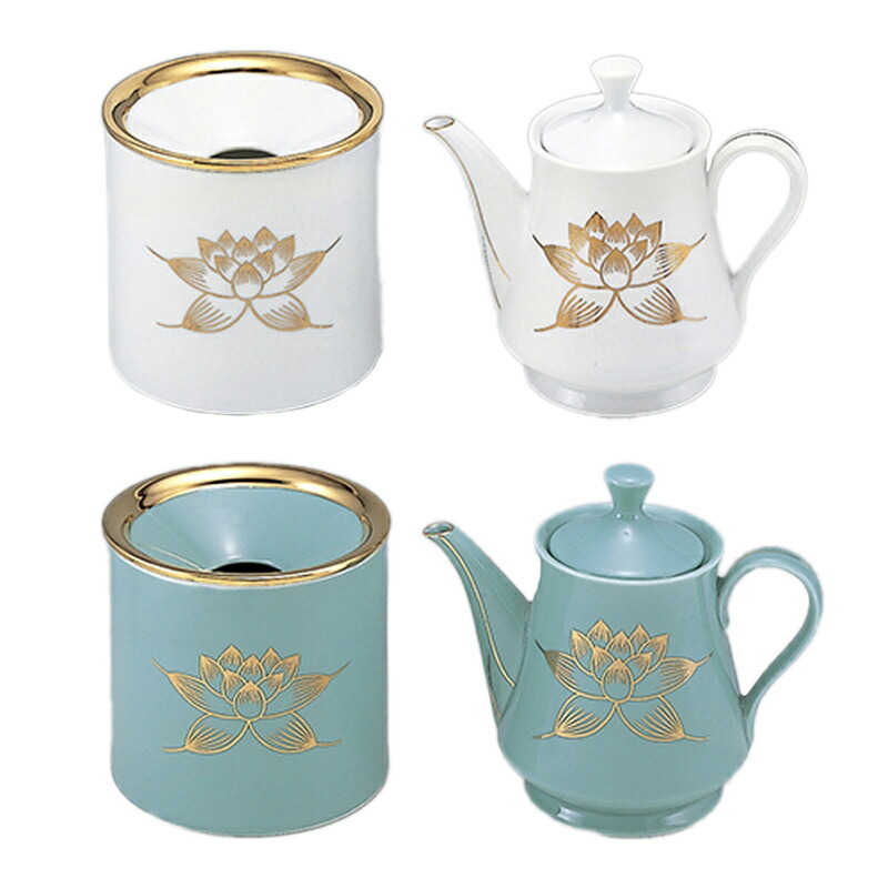 楽天市場】水差しセット 白 青磁 31005 31006 和柄 日本 絵 画 仏具