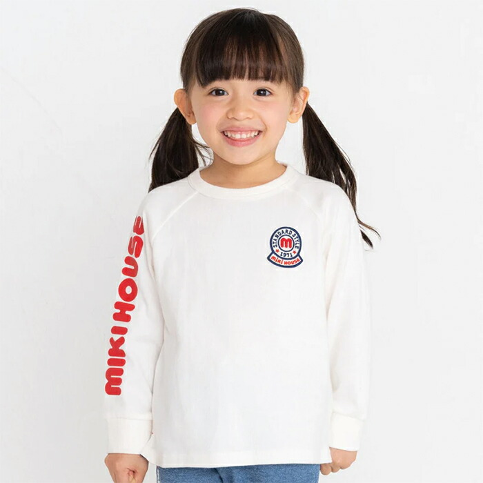 楽天市場】【セール30%OFF】ミキハウス mikihouse 袖ロゴ長袖Tシャツ