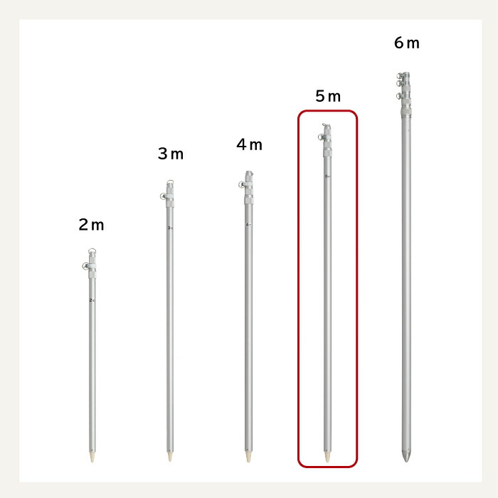 楽天市場】楽天1位 送料無料 アルミ 伸縮 ポール 【 旗竿 5m 1本/10本