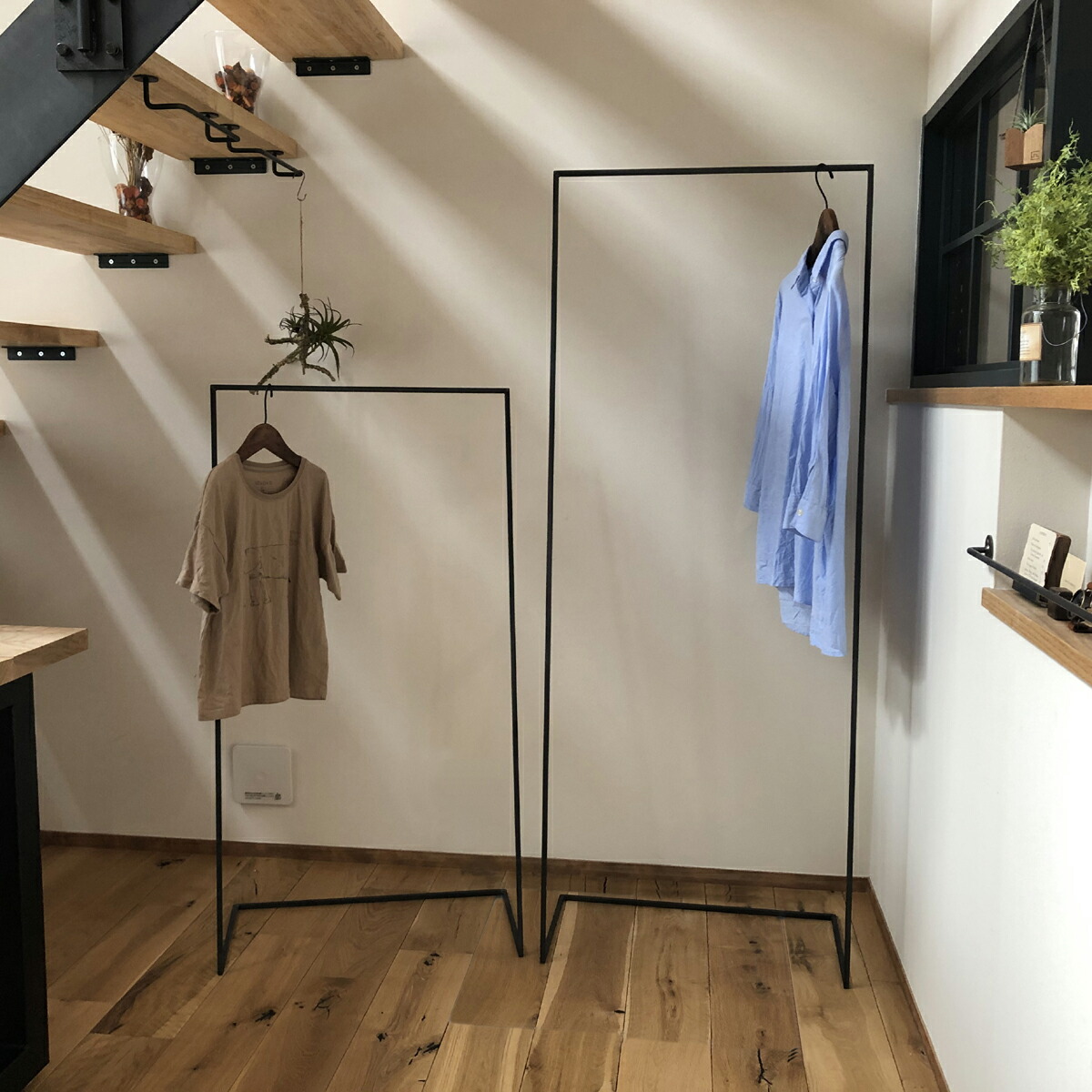 楽天市場】アイアン ハンガーラック おしゃれ スリム シンプル L type