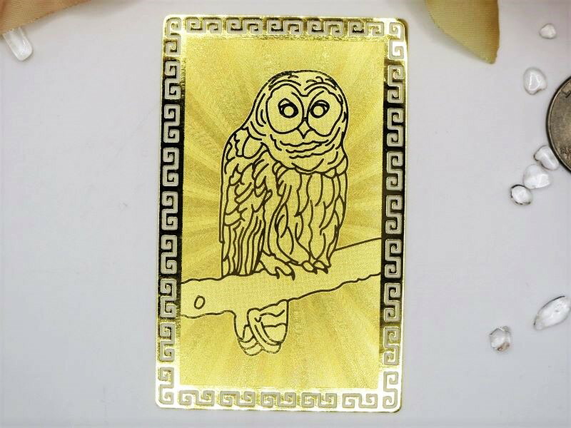 楽天市場】【開運招来！】開運メタルカード梟（フクロウ）ゴールド