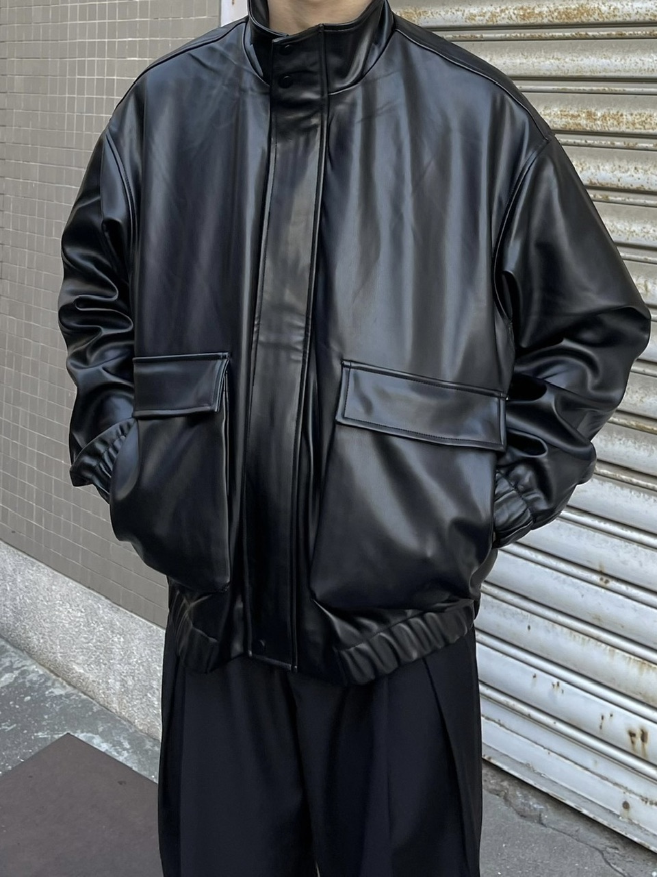 楽天市場】正規品【 Chikashitsu + leather bomber jacket