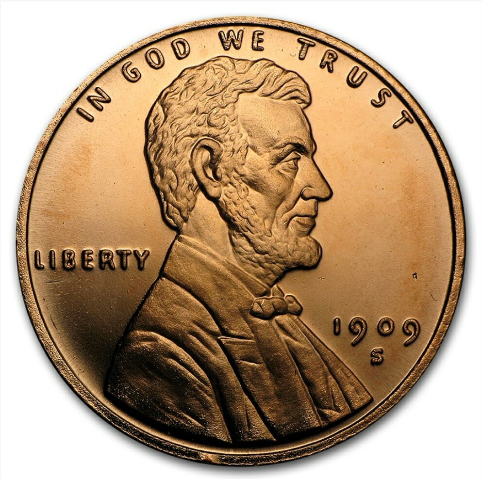 楽天市場】銅 純銅コイン 「リンカーンの胸像」1オンス 純銅 銅貨 品位