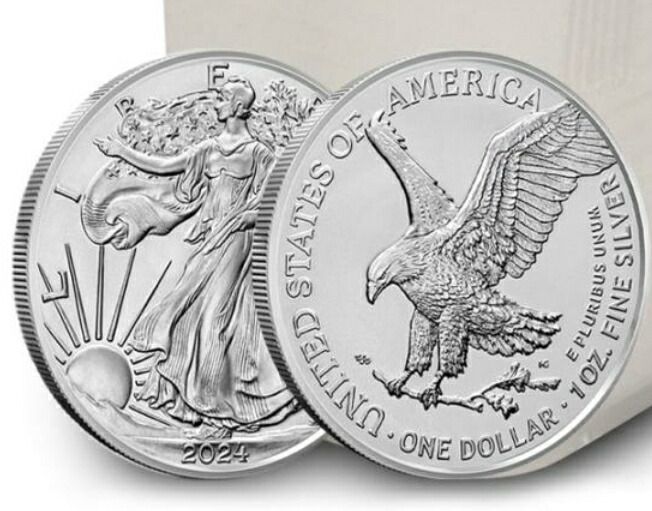 新品】純銀コイン 「アメリカ イーグル銀貨」 1オンス 1枚 2枚 5枚 2024年
