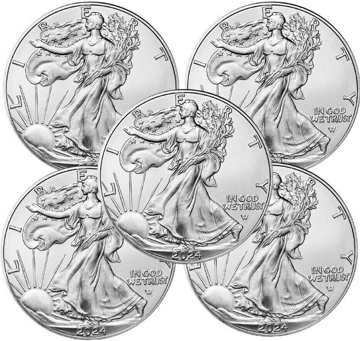 新品】純銀コイン 「アメリカ イーグル銀貨」 1オンス 1枚 2枚 5枚 2024年