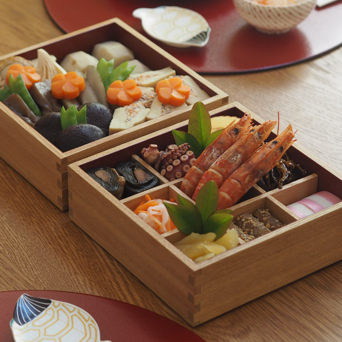 楽天市場】【10日限定クーポン対象】松屋漆器店 白木 6寸二段重 内朱