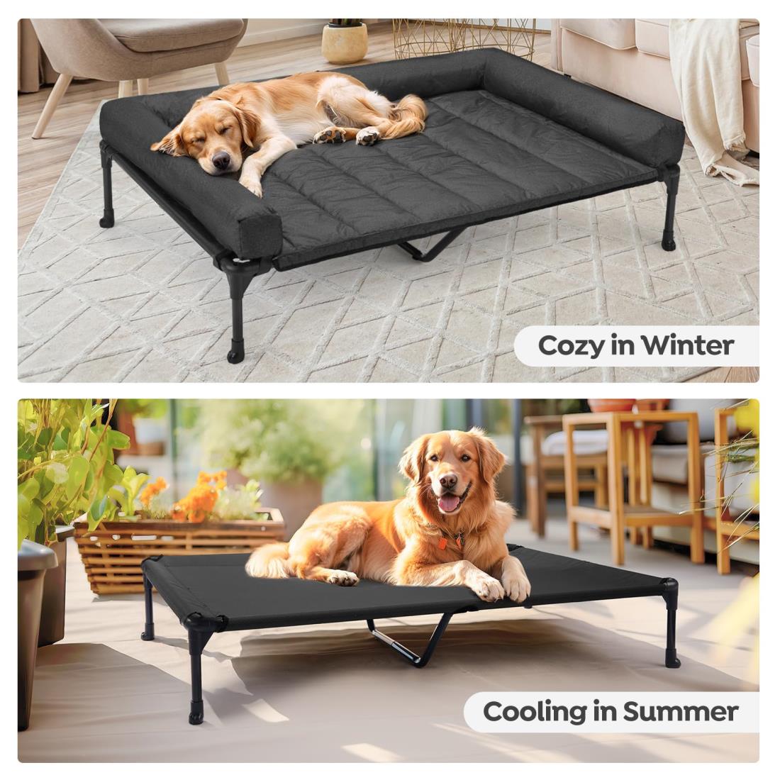 Veehoo犬 ベッドペットベッド大型犬 ベッド高架犬用ベッドドッグコット